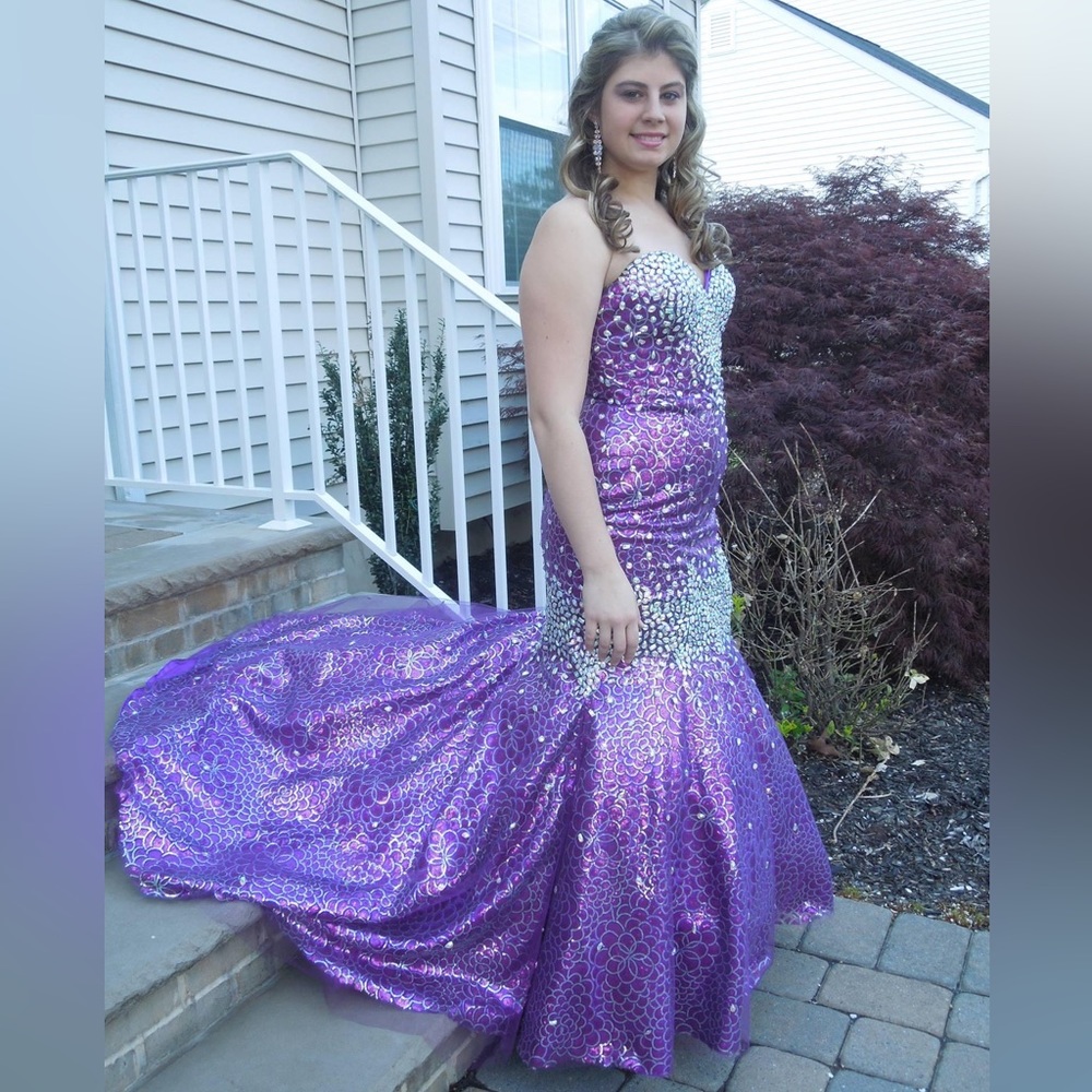 Purple sequin mermaid Prom Dress💜💜